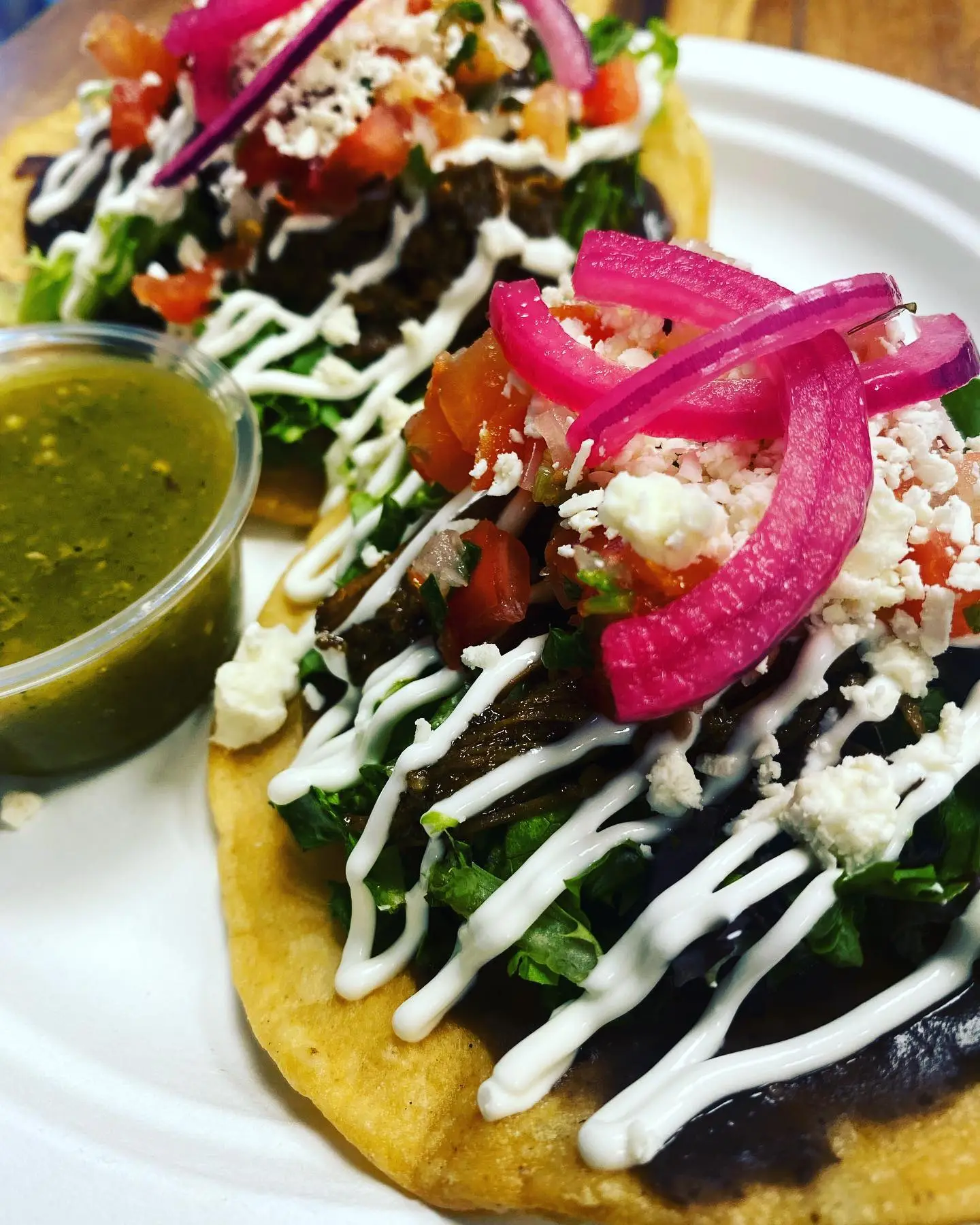 Tacos al pastor and carnitas at PiKanté inside Bountiful Farmers Market Edmonton